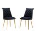 Rosdorf Park 2 pieces Keiten Velvet Full Back Side Chair Dining Chair Wood/Upholstered/Velvet in Black | 34.45 H x 20 W x 18 D in | Wayfair
