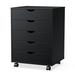 Ebern Designs Geradine 5-Drawer Vertical Filing Cabinet Wood in Black | 25 H x 18 W x 15 D in | Wayfair EC3DA6868E104E4E8134139F42536F9E