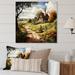 August Grove® Countryside Rustic Farmhouse Summer II - Landscapes Metal Wall Art Prints Metal in Green/Orange | 16 H x 16 W x 1 D in | Wayfair