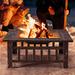 Red Barrel Studio® Zahavah 14.5" H x 32" W Steel Wood Burning Outdoor Fire Pit Steel in Brown/Gray | 14.5 H x 32 W x 32 D in | Wayfair