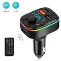 Transmetteur FM Bluetooth 5.0 pour voiture chargeur rapide USB 3 4 A rétroéclairage LED escales