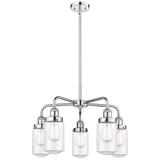 Dover 22.5"W 5 Light Polished Chrome Stem Hung Chandelier w/ Clear Sha