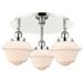 Oxford 18.25"W 3 Light Polished Nickel Flush Mount w/ White Shade