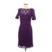 Ivy & Blu Casual Dress - Party: Purple Print Dresses - Women's Size 6