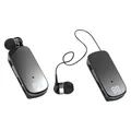 K65 Auricolare wireless compatibile con Bluetooth Cavo retrattile Lavalier Smart Single Ear Auricolare sportivo in-ear Display digitale a LED