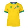 Maglietta da uomo in Jersey brasiliano selezione bandiera brasiliana maglia da squadra di calcio