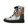Schnürboots DOGO "Future Boots Damen Future Boots Damen Boots / Female", Damen, Gr. 39, Normalschaft, blau (grau, blau), Lederimitat, Schuhe, Vegan