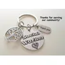 New Product Social Worker Heart-Shaped Tree Thank You Keychain Social Worker Volunteer Key Chain