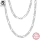 ORSA JEWELS 100% 925 Sterling Silver Italian Diamond-Cut Figaro Neck Chain 3.3/5/7mm Chain Necklace