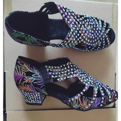 Salsa Dance Shoes Girl Ballroom Kizomba Shoes For Women Latin Dance Shoes Square Dance Shoes Bachata Shoes Rhinestone JuseDanc