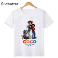 Disney Movie Coco Print Cartoon Kids T-shirt Fashion Girls Clothes Baby Boys Short Sleeve T shirt
