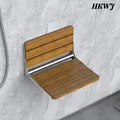 Wall Mounted Folding Chair Shower Seats Bathroom Shower Seat Stool Toilet Shower Bench Wooden