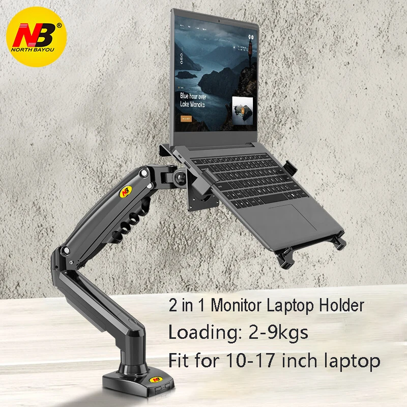 2 in 1 NB NUOVO F80 + FP-2 per monitor da 17-30 "+ supporto da tavolo per laptop da 10"-17 "supporto per computer portatile morsetto per laptop