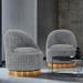 Manhattan Comfort Modern Leela Swivel Boucle Accent Chair Set of 2