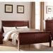 Transitional Style Cherry Wood Twin Bed - Sleigh Style, KD Headboard & Footboard, Box Spring Required