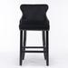 2-pc Solid Wood Bar Stools Velvet Button Tufted Dining Chairs