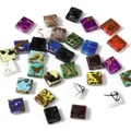 20pcs Multicolor Glass Beads Two Holes Seed Beads Square Spot Spacer Beads DIY Women Jewelry Making