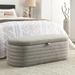 Storage Ottoman Bench Upholstered Fabric Storage Bench End of Bed Stool with Safety Hinge for Bedroom Entryway Bench