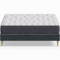 Pack lit 160x200 en velours bleu nuit + Matelas mémoire de forme