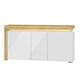 Buffet 3 portes LED inclus stratifiés blanc et naturel