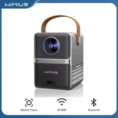 Wimius Mini Projector 5G WiFi Bluetooth Portable Projector Full HD 1080P 18000 Lumens Display Home Cinema Video Projector
