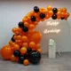 1Set Orange Schwarz Ballon Bogen Girlande Kit Halloween Latex Ballon Dekoration Party Geburtstag