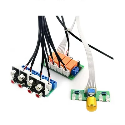 DLHiFi-Relais, 4-Wege-Audioeingangssignal, Wahlschalter, DC, AC, Schalt-RCA-Getriebe, 4 Potentiometer, Schalter, Eingangsauswahl, fertiges DIY-Kit Image