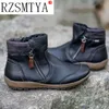 Frauen Stiefeletten Runde Kappe Einfarbig Damen Stiefel Retro Pu Leder Komfortable Chelsea Stiefel Frauen Booties Großen Größe 43
