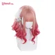 L-e-mail perücke Gradienten Rosa Lolita Perücken Medium Lose Welle Süße Harajuku Japanischen Cosplay