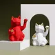 Nordische Minimalismus Dekoration Geometrie glückliche Katze Figuren Kawaii Tiere Statuen Feng Shui