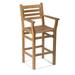 Ash & Ember Acadia Grade A Teak Bar Armchair 30in Seat Height Flat Bench Tightly Spaced Slats Weather Resistant Indoor Outdoor Patio Bar Furniture