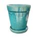 Copper Chun Round Ceramic Planter with Saucer - Indoor/Outdoor Use