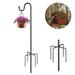 Tall Bird Feeder Hooks for Outdoor - 49.6 Heavy Duty Bird Feeder Pole with 5-Prong Base Adjustable Garden Pole for Hanging Bird Feeders Plants Solar Light Lantern Black