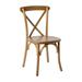 Bistro Style Cross Back Pecan Wood Stackable Dining Chair - X Back Banquet Dining Chair