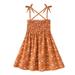 Girls Summer Sleeveless Dress Summer Floral Frill Suspender Princess Dress Fashionable Versatile Floral Suspender Dress