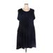 Torrid Casual Dress - A-Line Scoop Neck Short sleeves: Black Print Dresses - Women's Size 2X Plus