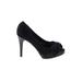 White House Black Market Heels: Slip-on Stilleto Feminine Black Solid Shoes - Women's Size 6 - Peep Toe