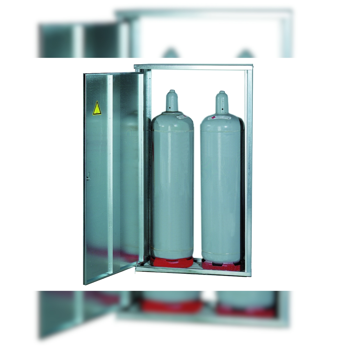 2 x 33 kg Propangas Flaschenschrank/Gasflaschenschrank OHNE RÜCKWAND (geeignet für Propangasflasche) Gasschrank Schutzschrank Image