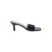 Sugar Sandals: Slide Stiletto Cocktail Party Black Solid Shoes - Women's Size 6 1/2 - Open Toe