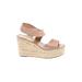 Franco Sarto Wedges: Tan Solid Shoes - Women's Size 6 - Open Toe