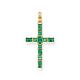 Thomas Sabo Damen Ketten Anhänger Kreuz, mit mehreren grünen Steinen, 925er Sterlingsilber geschwärzt und 750er Vergoldung, Maße: 42 x 23 mm, PE939-472-6