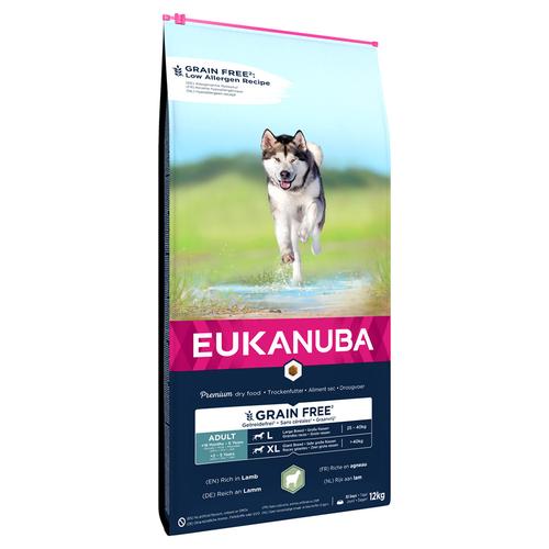 12kg Eukanuba Grain Free Adult Large Dogs Lamm Hundefutter trocken