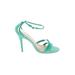 Steve Madden Heels: Strappy Stilleto Cocktail Party Green Print Shoes - Women's Size 10 - Open Toe
