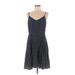 Gap Casual Dress - A-Line V Neck Sleeveless: Blue Polka Dots Dresses - Women's Size Medium