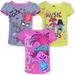 Girls Toddler Pink/Yellow/Gray Trolls 3-Pack Puffer T-Shirt Set