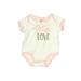 Baby Essentials Short Sleeve Onesie: Ivory Marled Bottoms - Size 0-3 Month