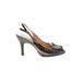 Cole Haan Heels: Pumps Stilleto Cocktail Party Gray Print Shoes - Women's Size 9 1/2 - Peep Toe