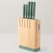 BergHOFF Forest Stainless Steel 6Pc Knife Block Set Stainless Steel in Gray/Green | Wayfair 3950351