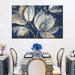Elephant Stock Midnight Garden - 3 Piece Wrapped Canvas Print Metal in Blue/White/Yellow | 32 H x 50 W x 1.25 D in | Wayfair