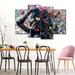 Elephant Stock Woman w/ Butterflies On Canvas 4 Pieces Set Metal in Black | 32 H x 52 W x 1.25 D in | Wayfair RV-158_woman-with-butterflies